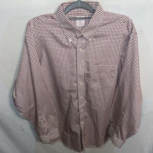 Brooks Brothers 346 Men’s Dress Shirt Size XL White Red Striped Business Formal